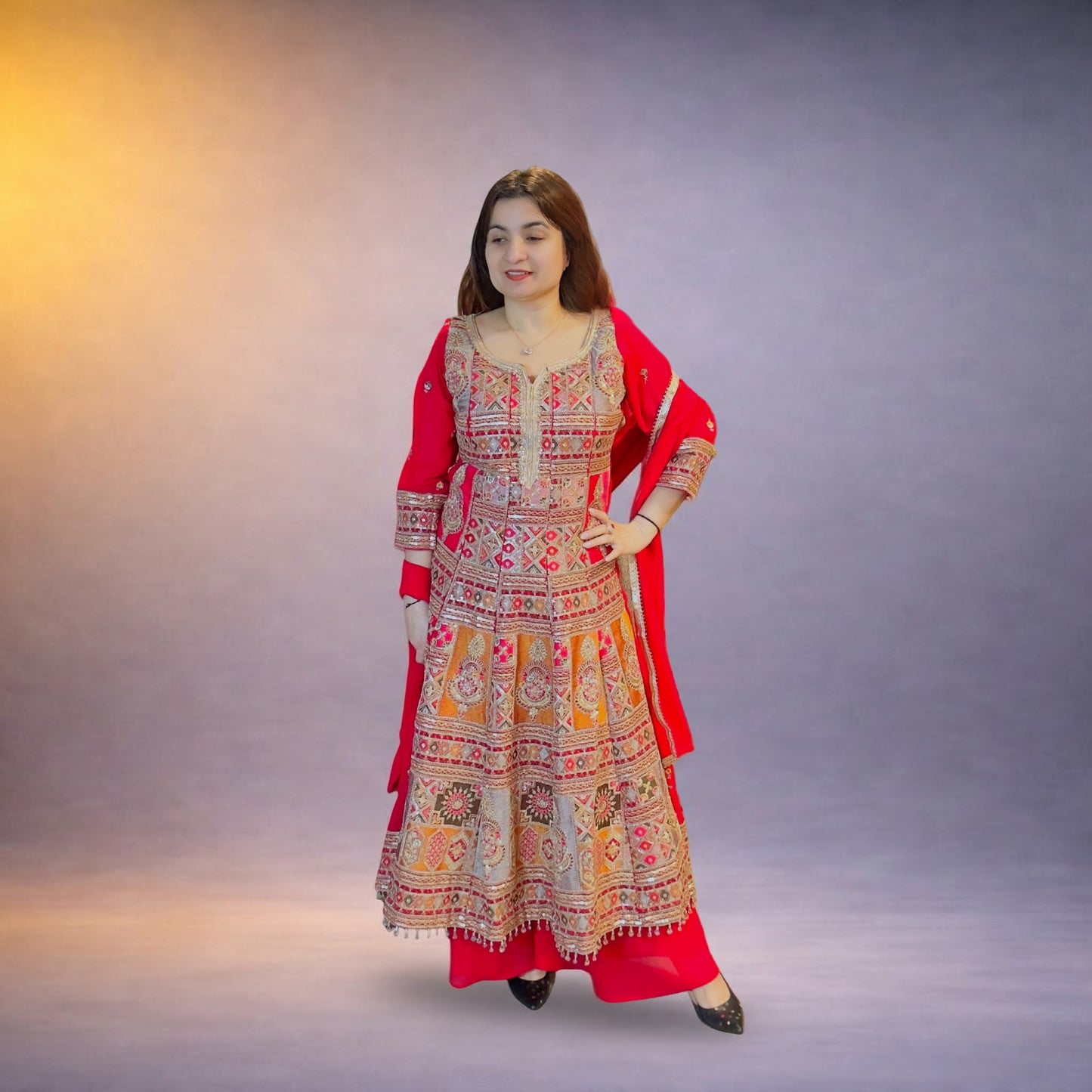 Elegant Embroidered Ethnic Anarkali Suit